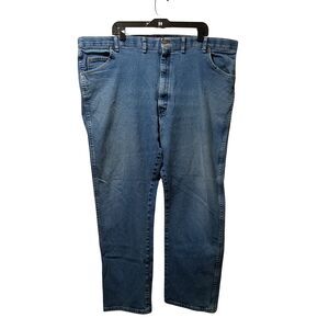 Wrangler Jeans Men’s 46x30 Blue Regular Fit Straight Leg Stretch Denim